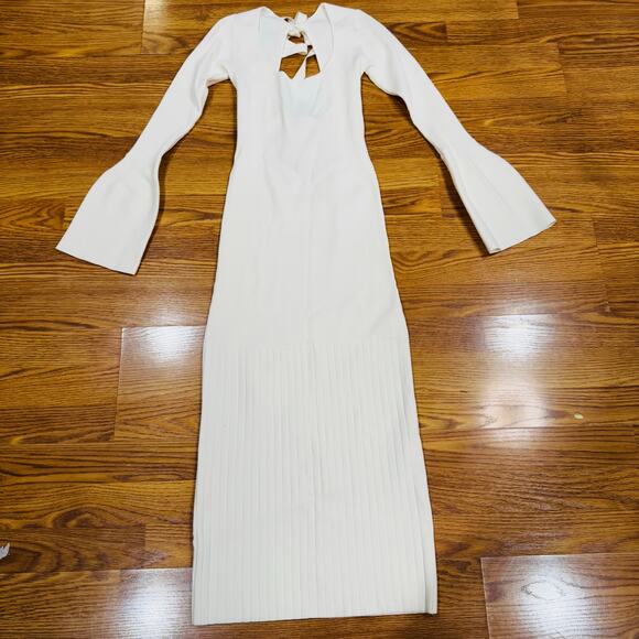 ALEXIS pearl bodycon knit midi open back Medella Dress medium - Picture 12 of 15